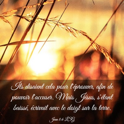 Picture 03 - Jean 8:6 LSG - Ils disaient cela pour l'éprouver, afin de - Bible Verse Picture