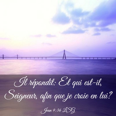 Picture 03 - Jean 9:36 LSG - Il répondit: Et qui est-il, Seigneur, afin que - Bible Verse Picture