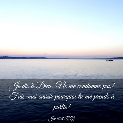 Picture 03 - Job 10:2 LSG - Je dis à Dieu: Ne me condamne pas! Fais-moi - Bible Verse Picture