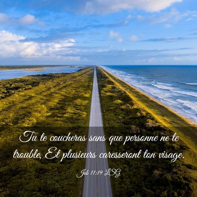 Picture 03 - Job 11:19 LSG - Tu te coucheras sans que personne ne te trouble, - Bible Verse Picture