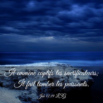 Picture 03 - Job 12:19 LSG - Il emmène captifs les sacrificateurs; Il fait - Bible Verse Picture