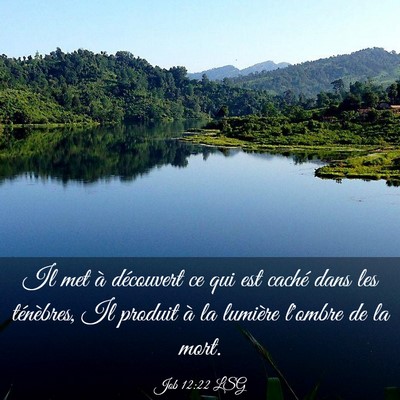Picture 03 - Job 12:22 LSG - Il met à découvert ce qui est caché dans les - Bible Verse Picture