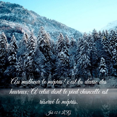 Picture 03 - Job 12:5 LSG - Au malheur le mépris! c'est la devise des - Bible Verse Picture