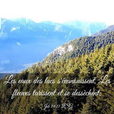 Picture 03 - Job 14:11 LSG - Les eaux des lacs s'évanouissent, Les fleuves - Bible Verse Picture