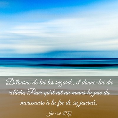 Picture 03 - Job 14:6 LSG - Détourne de lui les regards, et donne-lui du - Bible Verse Picture