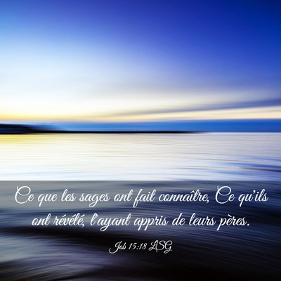 Picture 03 - Job 15:18 LSG - Ce que les sages ont fait connaître, Ce qu'ils - Bible Verse Picture