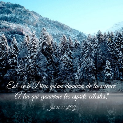 Picture 03 - Job 21:22 LSG - Est-ce à Dieu qu'on donnera de la science, A lui - Bible Verse Picture