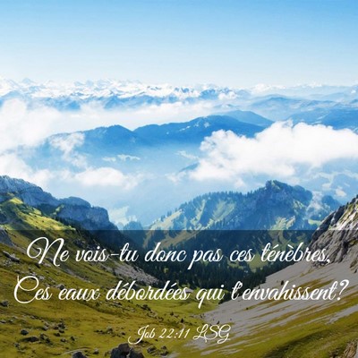 Picture 03 - Job 22:11 LSG - Ne vois-tu donc pas ces ténèbres, Ces eaux - Bible Verse Picture
