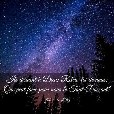 Picture 03 - Job 22:17 LSG - Ils disaient à Dieu: Retire-toi de nous; Que - Bible Verse Picture