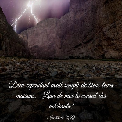 Picture 03 - Job 22:18 LSG - Dieu cependant avait rempli de biens leurs - Bible Verse Picture