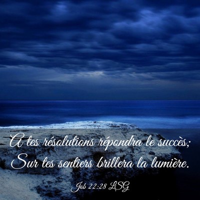 Picture 03 - Job 22:28 LSG - A tes résolutions répondra le succès; Sur tes - Bible Verse Picture