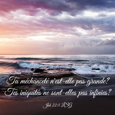 Picture 03 - Job 22:5 LSG - Ta méchanceté n'est-elle pas grande? Tes - Bible Verse Picture