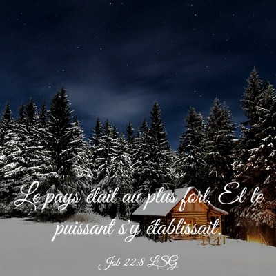Picture 03 - Job 22:8 LSG - Le pays était au plus fort, Et le puissant s'y - Bible Verse Picture