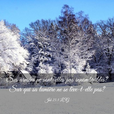 Picture 03 - Job 25:3 LSG - Ses armées ne sont-elles pas innombrables? Sur - Bible Verse Picture