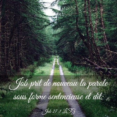 Picture 03 - Job 27:1 LSG - Job prit de nouveau la parole sous forme - Bible Verse Picture