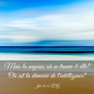 Picture 03 - Job 28:12 LSG - Mais la sagesse, où se trouve-t-elle? Où est la - Bible Verse Picture
