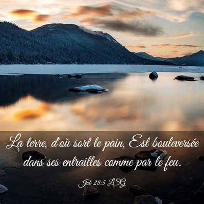 Picture 03 - Job 28:5 LSG - La terre, d'où sort le pain, Est bouleversée - Bible Verse Picture