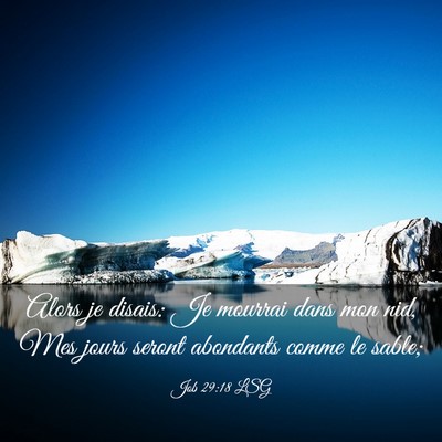 Picture 03 - Job 29:18 LSG - Alors je disais: Je mourrai dans mon nid, Mes - Bible Verse Picture