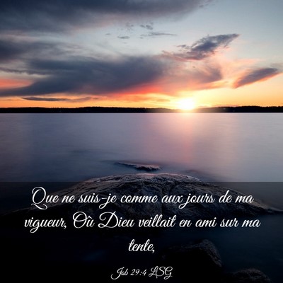 Picture 03 - Job 29:4 LSG - Que ne suis-je comme aux jours de ma vigueur, Où - Bible Verse Picture