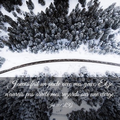 Picture 03 - Job 31:1 LSG - J'avais fait un pacte avec mes yeux, Et je - Bible Verse Picture
