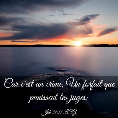 Picture 03 - Job 31:11 LSG - Car c'est un crime, Un forfait que punissent les - Bible Verse Picture