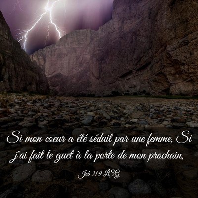 Picture 03 - Job 31:9 LSG - Si mon coeur a été séduit par une femme, Si - Bible Verse Picture