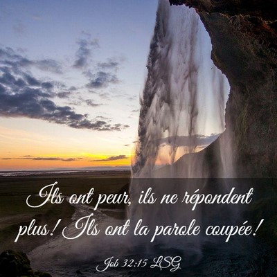 Picture 03 - Job 32:15 LSG - Ils ont peur, ils ne répondent plus! Ils ont la - Bible Verse Picture