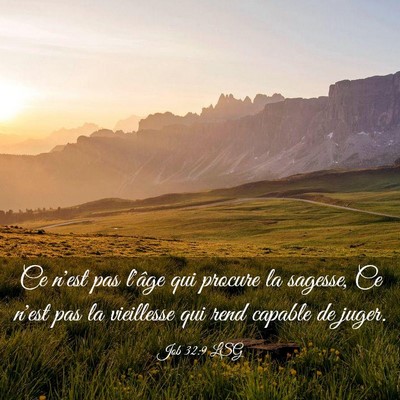 Picture 03 - Job 32:9 LSG - Ce n'est pas l'âge qui procure la sagesse, Ce - Bible Verse Picture