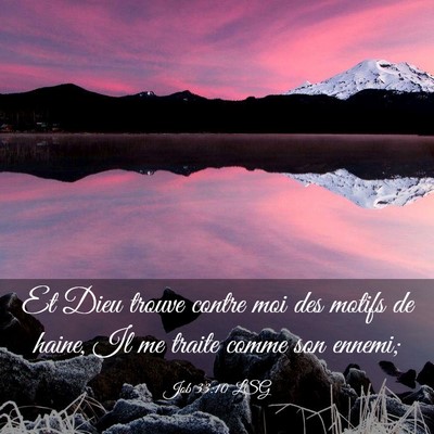 Picture 03 - Job 33:10 LSG - Et Dieu trouve contre moi des motifs de haine, Il - Bible Verse Picture
