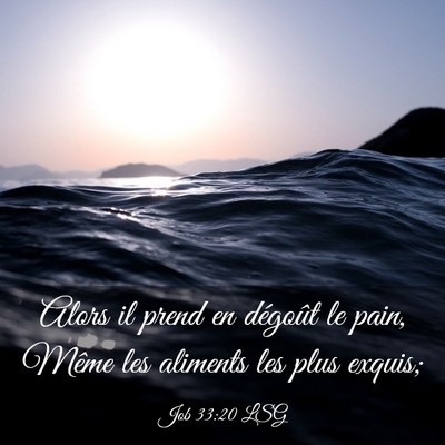 Picture 03 - Job 33:20 LSG - Alors il prend en dégoût le pain, Même les - Bible Verse Picture