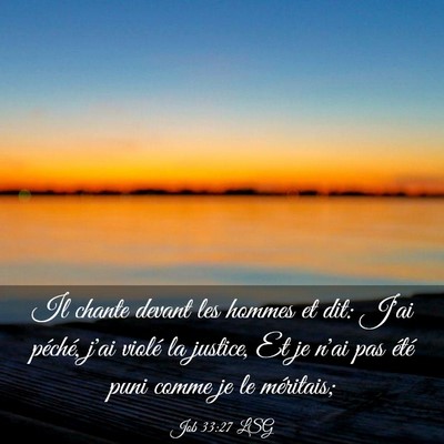 Picture 03 - Job 33:27 LSG - Il chante devant les hommes et dit: J'ai péché, - Bible Verse Picture