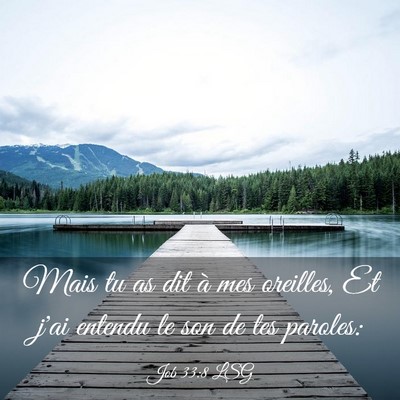 Picture 03 - Job 33:8 LSG - Mais tu as dit à mes oreilles, Et j'ai entendu - Bible Verse Picture