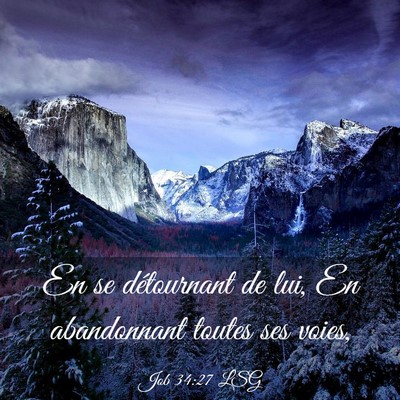 Picture 03 - Job 34:27 LSG - En se détournant de lui, En abandonnant toutes - Bible Verse Picture