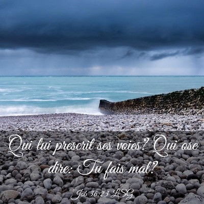 Picture 03 - Job 36:23 LSG - Qui lui prescrit ses voies? Qui ose dire: Tu fais - Bible Verse Picture