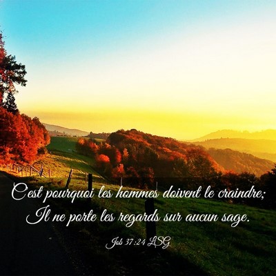 Picture 03 - Job 37:24 LSG - C'est pourquoi les hommes doivent le craindre; Il - Bible Verse Picture