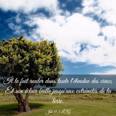 Picture 03 - Job 37:3 LSG - Il le fait rouler dans toute l'étendue des - Bible Verse Picture
