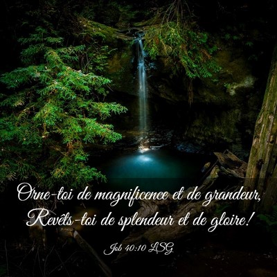 Picture 03 - Job 40:10 LSG - Orne-toi de magnificence et de grandeur, - Bible Verse Picture