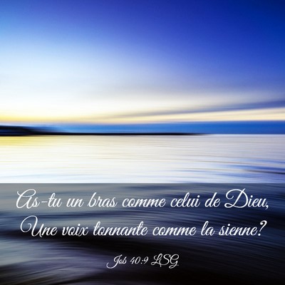 Picture 03 - Job 40:9 LSG - As-tu un bras comme celui de Dieu, Une voix - Bible Verse Picture