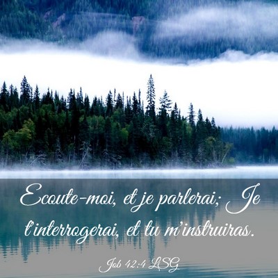 Picture 03 - Job 42:4 LSG - Ecoute-moi, et je parlerai; Je t'interrogerai, et - Bible Verse Picture