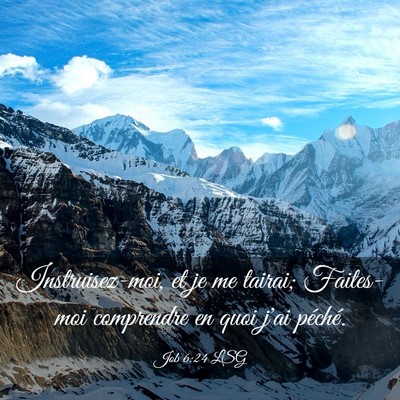 Picture 03 - Job 6:24 LSG - Instruisez-moi, et je me tairai; Faites-moi - Bible Verse Picture