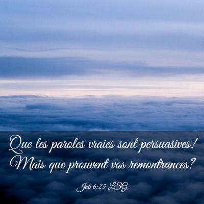 Picture 03 - Job 6:25 LSG - Que les paroles vraies sont persuasives! Mais que - Bible Verse Picture