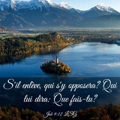 Picture 03 - Job 9:12 LSG - S'il enlève, qui s'y opposera? Qui lui dira: Que - Bible Verse Picture