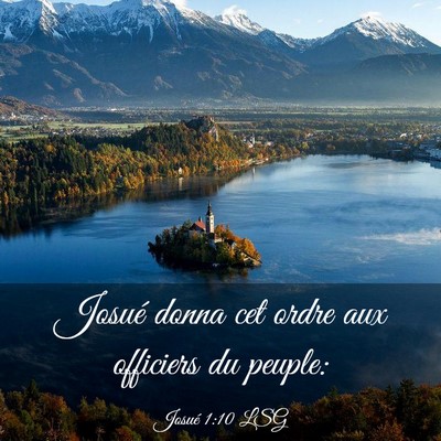 Picture 03 - Josué 1:10 LSG - Josué donna cet ordre aux officiers du - Bible Verse Picture