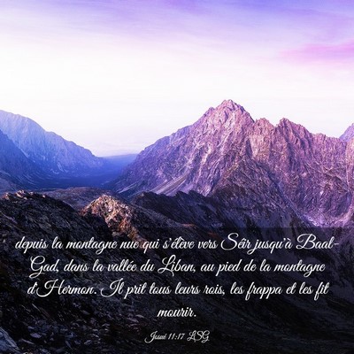 Picture 03 - Josué 11:17 LSG - depuis la montagne nue qui s'élève vers Séir - Bible Verse Picture