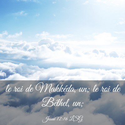 Picture 03 - Josué 12:16 LSG - le roi de Makkéda, un; le roi de Béthel, - Bible Verse Picture