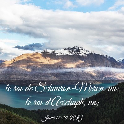 Picture 03 - Josué 12:20 LSG - le roi de Schimron-Meron, un; le roi d'Acschaph, - Bible Verse Picture