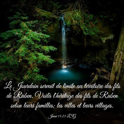 Picture 03 - Josué 13:23 LSG - Le Jourdain servait de limite au territoire des - Bible Verse Picture