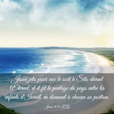 Picture 03 - Josué 18:10 LSG - Josué jeta pour eux le sort à Silo devant - Bible Verse Picture