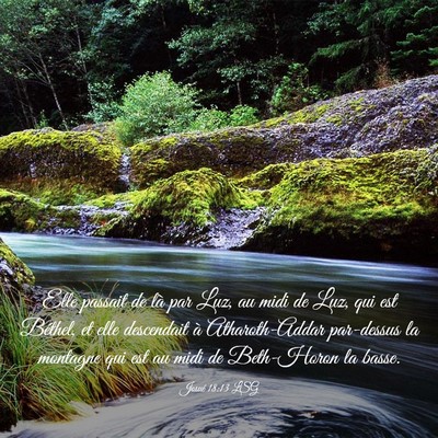 Picture 03 - Josué 18:13 LSG - Elle passait de là par Luz, au midi de Luz, qui - Bible Verse Picture