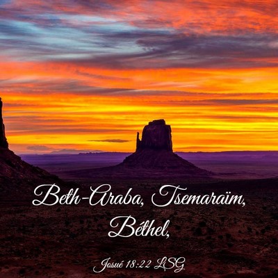 Picture 03 - Josué 18:22 LSG - Beth-Araba, Tsemaraïm, - Bible Verse Picture